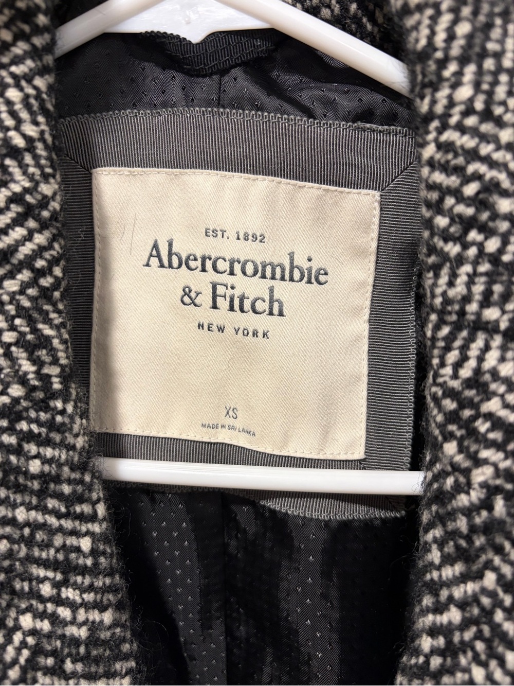 Abercrombie & Fitch Herringbone Wool Blend Peacoat Blazer Coat XS - Picture 8 of 10